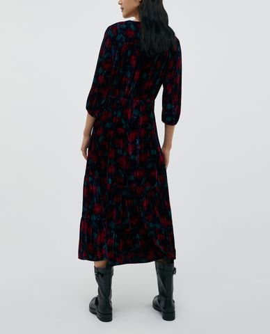  MAX&Co.- Đầm midi cổ V tay lỡ 3D Velvet 