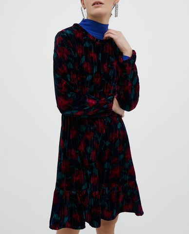  MAX&Co.- Đầm mini cổ thuyền tay dài 3D Velvet 