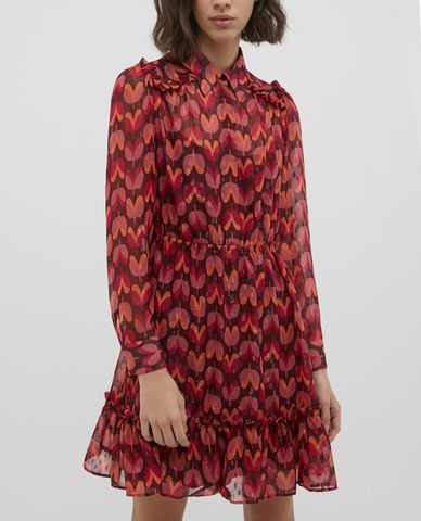  MAX&Co.- Đầm mini sơ mi tay dài Fil Coupe Chiffon 