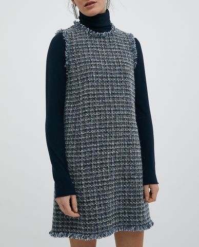  MAX&Co. - Đầm mini sát nách cổ tròn Basketweave With Lamé 