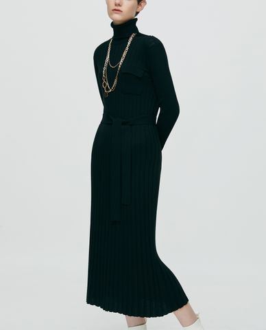  MAX&Co. - Đầm midi cổ cao tay dài Ribbed Knit 