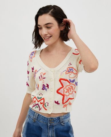  MAX&Co. - Áo khoác cardigan nữ cổ V tay ngắn Ibis 