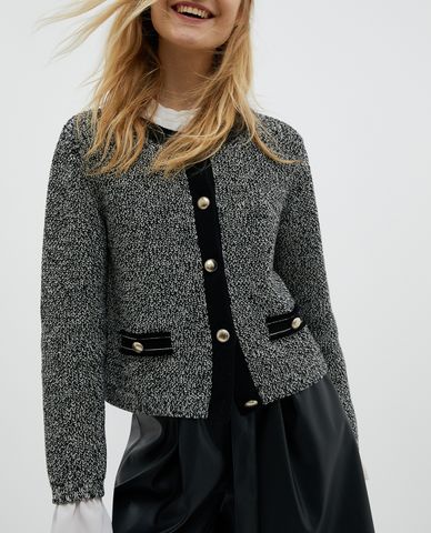  MAX&Co. - Áo khoác nữ phom ngắn phối nút cài Mouliné Knit 