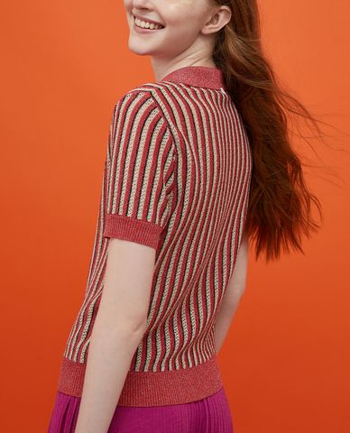  MAX&Co. - Áo len nữ ngắn tay cổ gập thanh lịch Great 