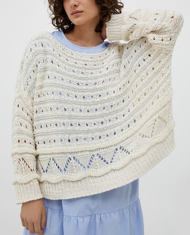  MAX&Co. - Áo len nữ tay dài cổ tròn phom suông hiện đại Platino 