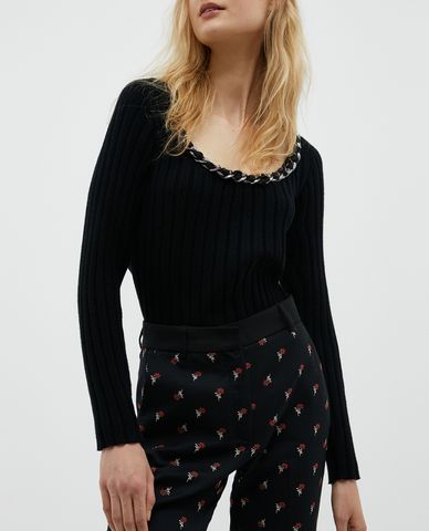  MAX&Co. - Áo dệt kim nữ cổ tròn tay dài phom ôm Pablo 