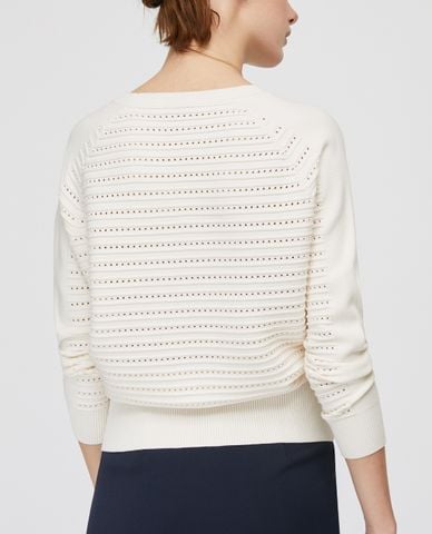  MAX&Co. - Áo len nữ tay dài phom suông Openwork 3D Pattern 