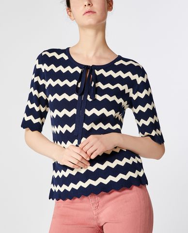  MAX&Co. - Áo len nữ tay ngắn viền vỏ sò nữ tính 