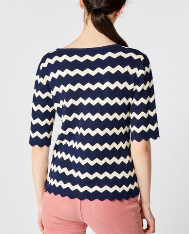  MAX&Co. - Áo len nữ tay ngắn viền vỏ sò nữ tính 