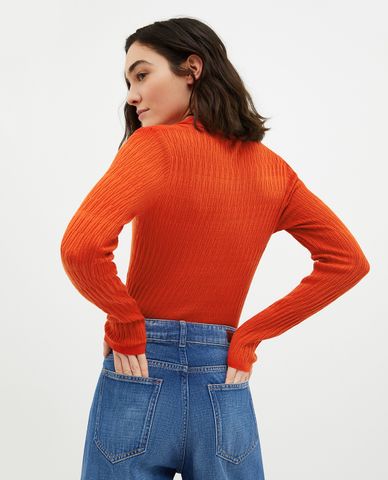  MAX&Co. - Áo polo nữ dệt kim cổ bẻ tay dài Velvet 