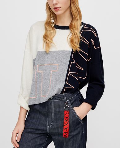  MAX&Co. - Áo len nữ cổ tròn tay dài Max It Up Colour Block 