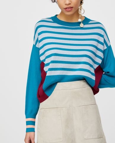  MAX&Co. - Áo len nữ cổ tròn tay dài Relaxed Cotton Silk 