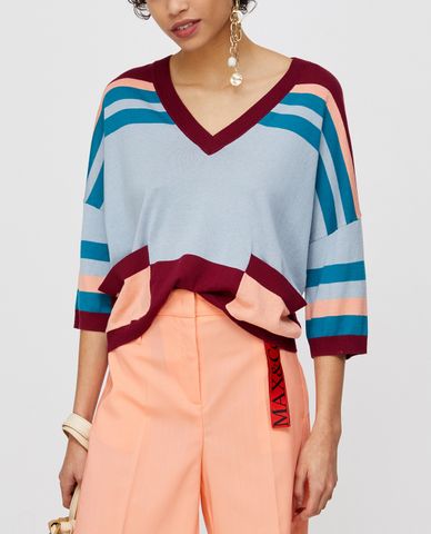  MAX&Co. - Áo len nữ cổ V tay dài Cotton Silk 