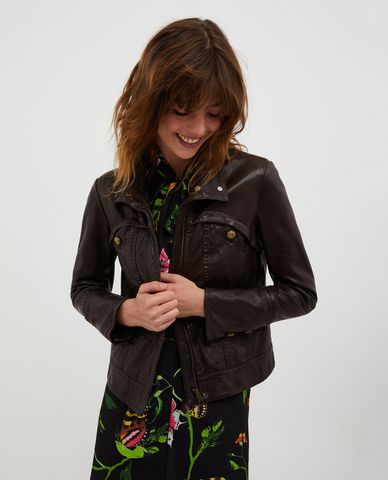  MAX&Co. - Áo khoác da nữ tay dài Nodo 