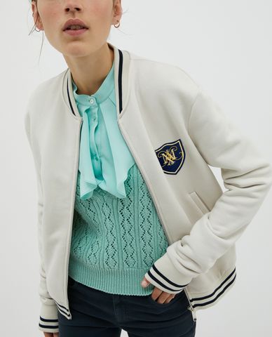  MAX&Co. - Áo khoác nữ bomber phối zip Emblem 