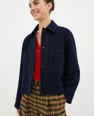  MAX&Co. - Áo khoác croptop nữ cổ bẻ tay dài Nadine 