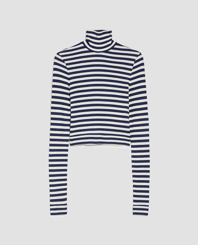  MAX&Co. - Áo croptop nữ dệt kim cổ lọ tay dài Antille 