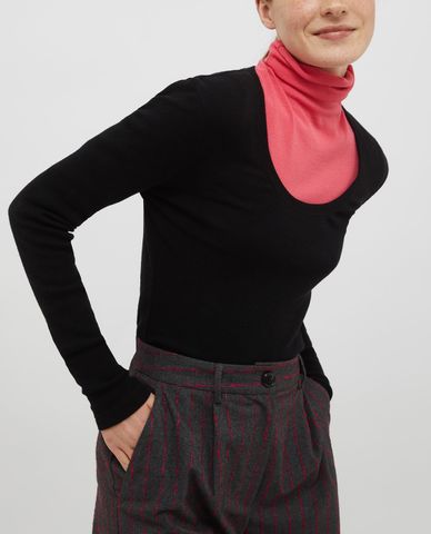  MAX&Co. - Áo thun nữ phom ôm cổ tròn tay dài Cremona 