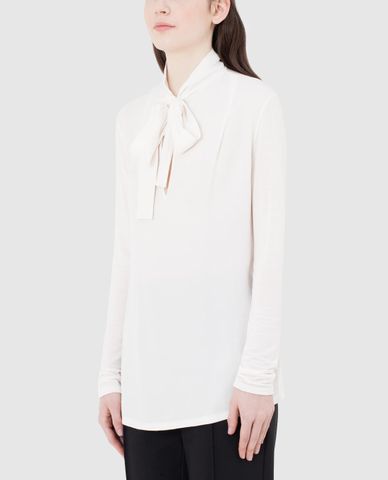  MAX&Co. - Áo kiểu nữ tay dài cổ bẻ phối dây thắt buộc mảnh Coppia 