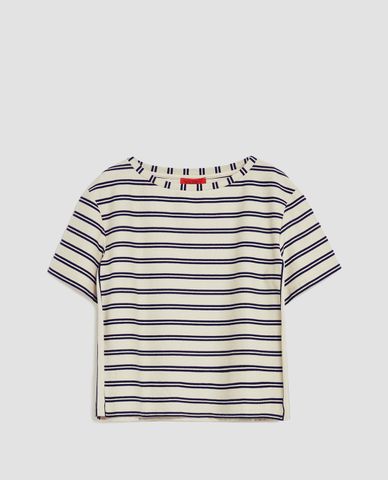  MAX&Co. - Áo croptop nữ ngắn tay cổ tròn kẻ sọc Davvero 