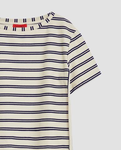  MAX&Co. - Áo croptop nữ ngắn tay cổ tròn kẻ sọc Davvero 