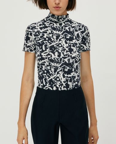  MAX&Co. - Áo thun nữ tay ngắn cổ lọ họa tiết Polo-neck 