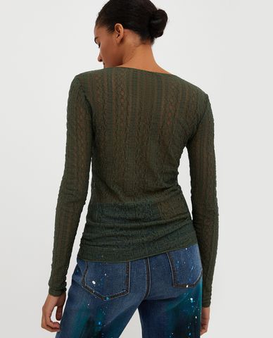  MAX&Co. - Áo kiểu nữ cổ tròn tay dài phom ôm Ermione 