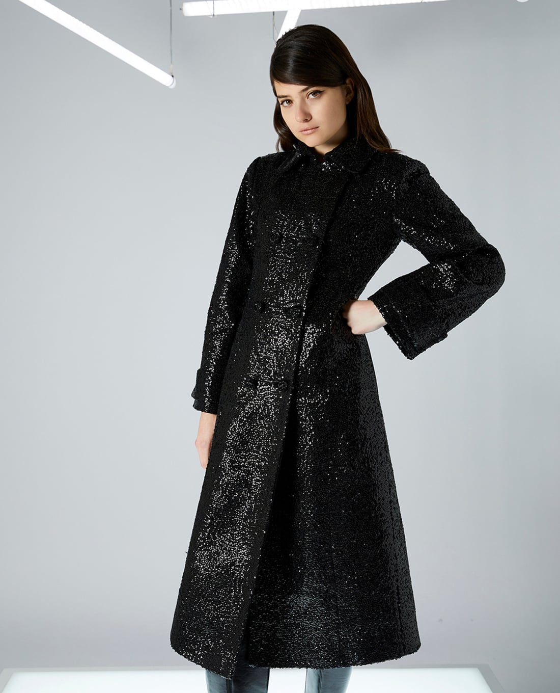 MAX&Co. - Áo khoác hai hàng nút dáng dài cổ bẻ Mina