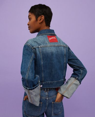  MAX&Co. - Áo khoác denim croptop tay dài cách điệu Stone 