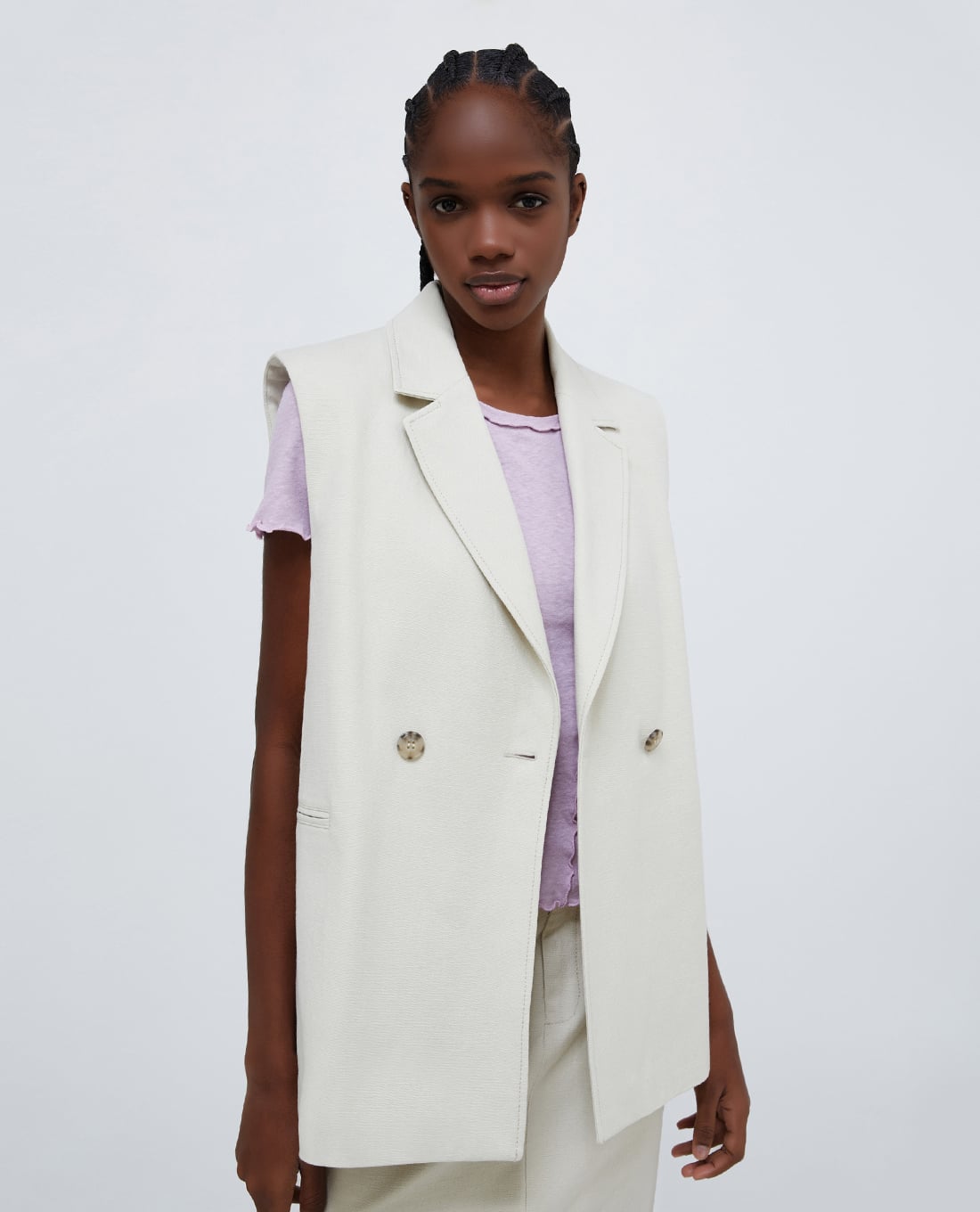MAX&Co. - Áo khoác gilet cổ bẻ phối nút Helena
