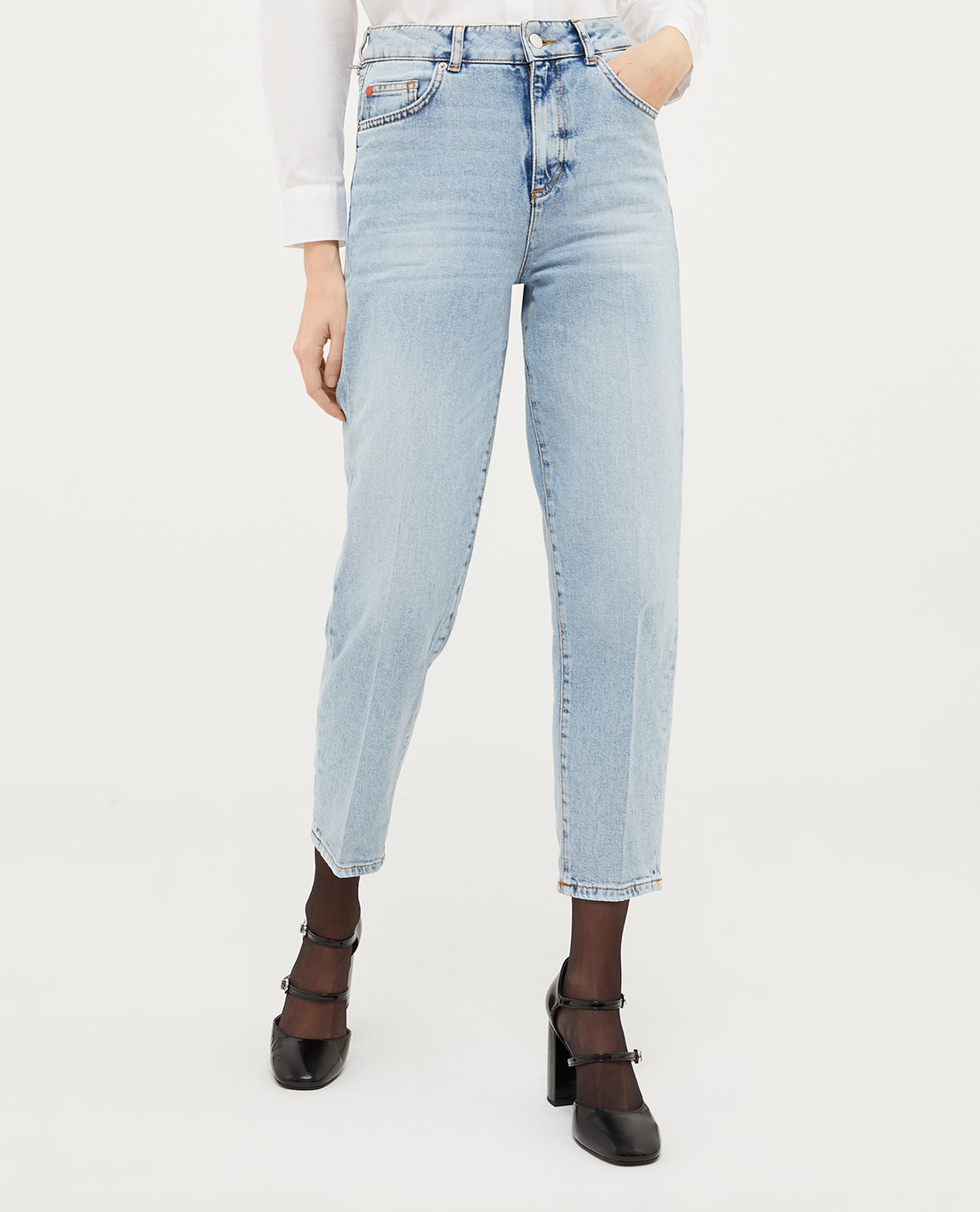 MAX&Co. - Quần jeans ống đứng wash bạc Lisbona