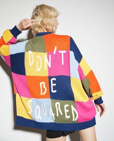  MAX&Co. - Áo khoác cardigan dệt kim cổ V tay dài Squared 