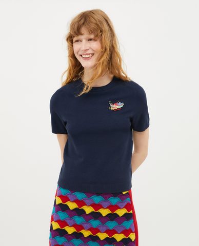  MAX&Co. - Áo dệt kim cổ tròn tay ngắn Rogito 