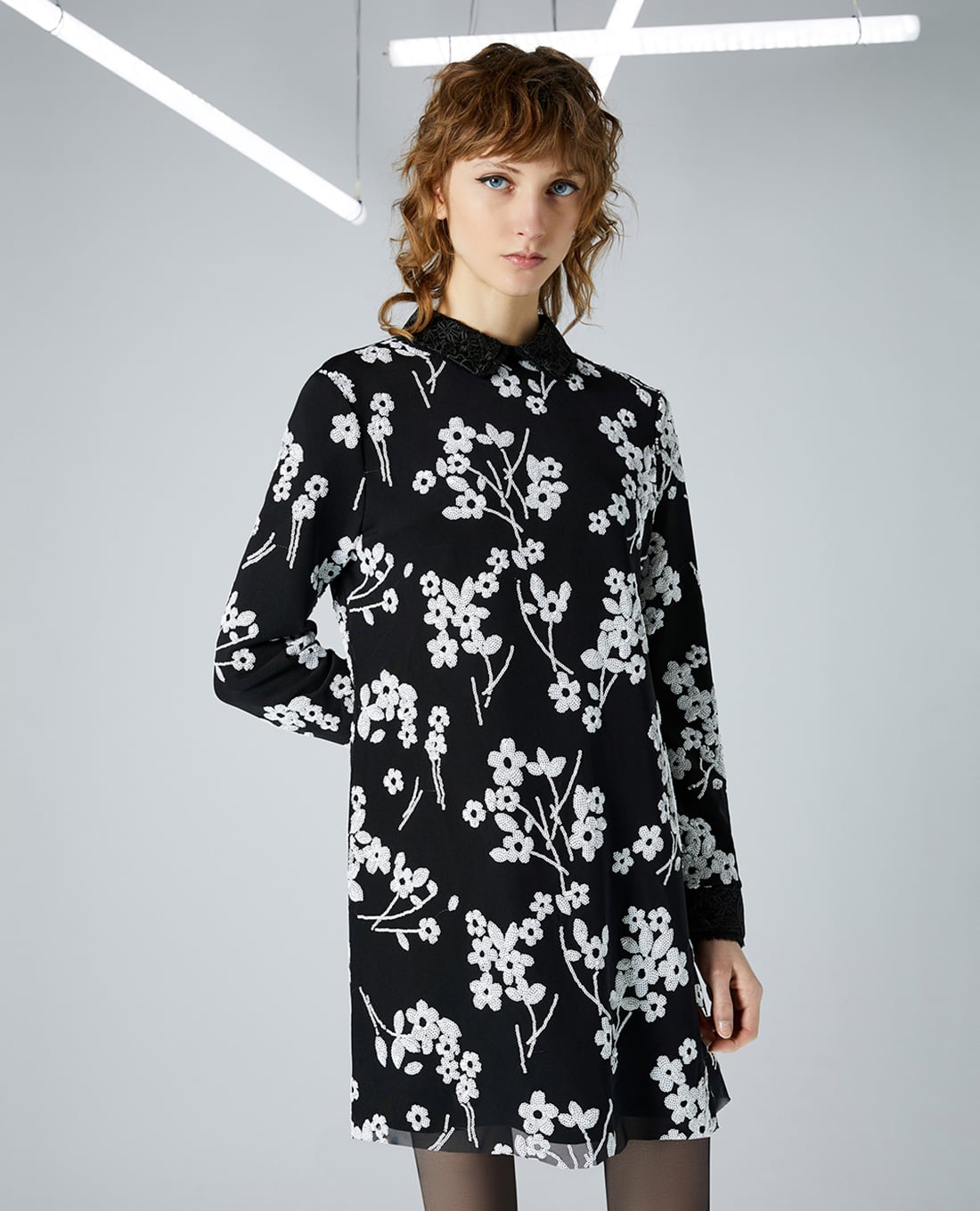 MAX&Co. - Đầm mini tay dài cổ bẻ phom suông Astrid