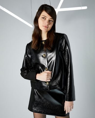  MAX&Co. - Áo khoác da cổ tròn cá tính Nancy 