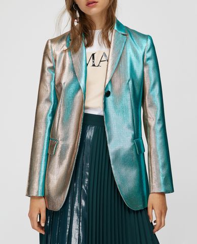  MAX&Co. - Áo blazer nữ tay dài Iridescent Lamé 