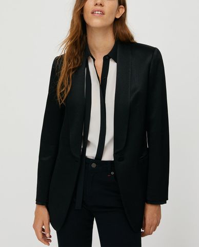  MAX&Co. - Áo blazer nữ tay dài Satin Tuxedo 