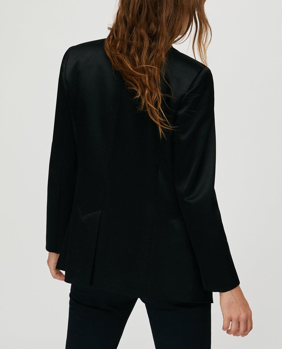 long satin blazer