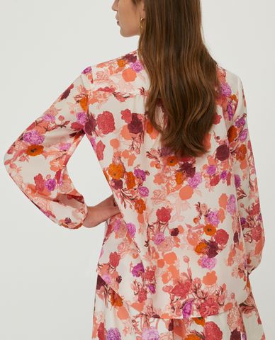  MAX&Co. - Áo sơ mi nữ tay dài Floral Pure Silk 