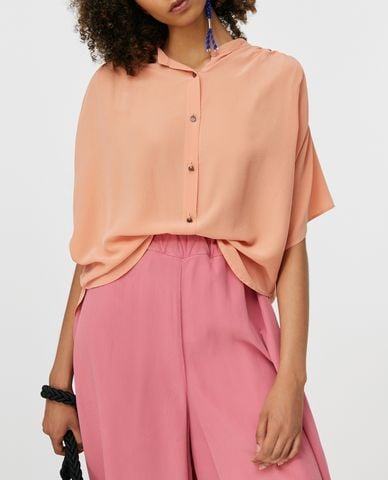  MAX&Co. - Áo sơ mi nữ ngắn tay Pure Silk Gathered 