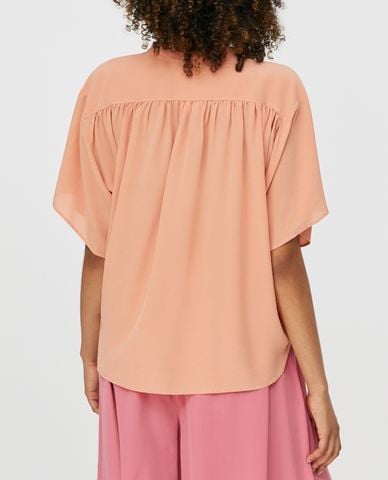  MAX&Co. - Áo sơ mi nữ ngắn tay Pure Silk Gathered 