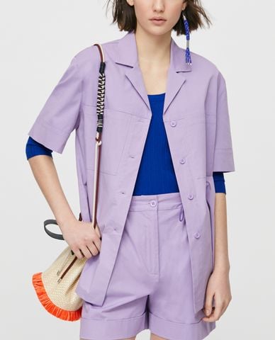  MAX&Co. - Áo sơ mi nữ ngắn tay Poplin Bowling 