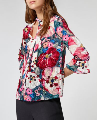  MAX&Co. - Áo kiểu nữ cổ V phối dây thắt phong cách 