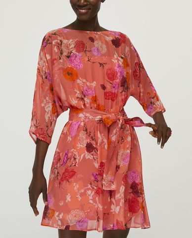  MAX&Co. - Đầm mini cổ tròn tay dài Floral Georgette 