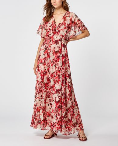  MAX&Co. - Đầm midi cổ V tay ngắn ống rộng thời trang 