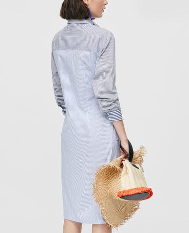  MAX&Co. - Đầm midi sơ mi tay dài Striped Poplin 