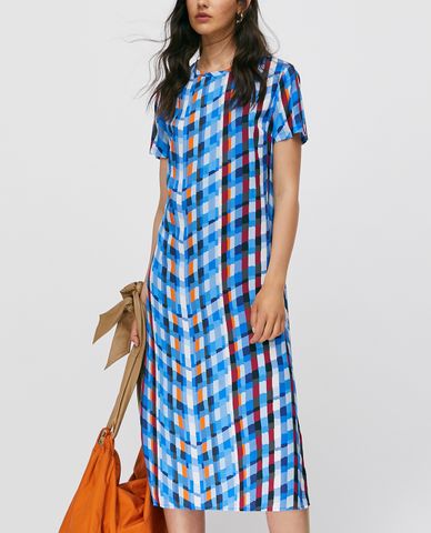  MAX&Co. - Đầm midi cổ tròn tay ngắn phom suông Twill 