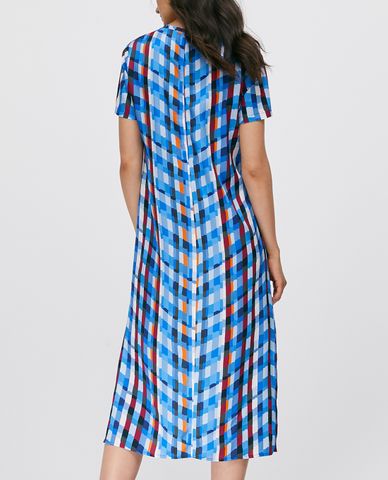  MAX&Co. - Đầm midi cổ tròn tay ngắn phom suông Twill 