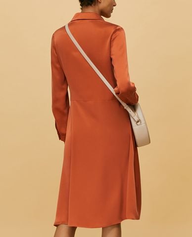  MAX&Co. - Đầm midi sơ mi tay dài Silk Satin 