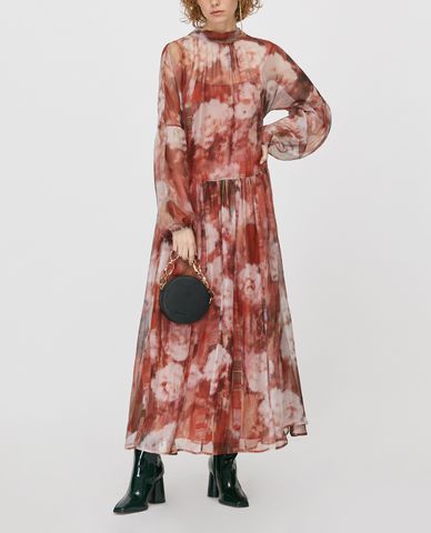  MAX&Co. - Đầm midi cổ tròn tay dài Crêpe De Chine 